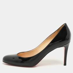 Christian Louboutin Black Patent Leather Simple Pumps Size 37.5