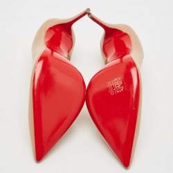 Pre Owned Christian Louboutin Beige Leather Iriza Pumps Size 39