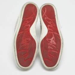 Christian Louboutin White Leather Louis Strass Sneakers Size 39