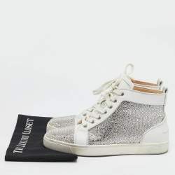 Christian Louboutin White Leather Louis Strass Sneakers Size 39