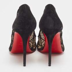 Christian Louboutin Black Lace and Suede Eloise Pumps Size 37
