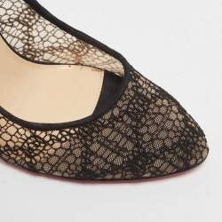 Christian Louboutin Black Lace and Suede Eloise Pumps Size 37