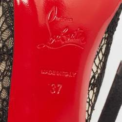 Christian Louboutin Black Lace and Suede Eloise Pumps Size 37