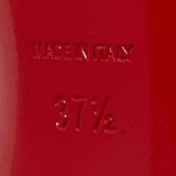 مملوكة مسبقًا حذاء كعب عالي كريستيان لوبوتان "ألماين" بجلد سويدي أسود وذهبي ولامع خلفي مقاس 37.5