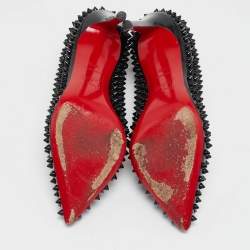 Christian Louboutin Black Patent Leather Pigalle Spikes Pumps Size 38.5