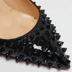 Christian Louboutin Black Patent Leather Pigalle Spikes Pumps Size 38.5