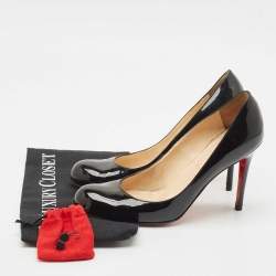 Christian Louboutin Black Patent Leather Simple Pumps Size 39.5