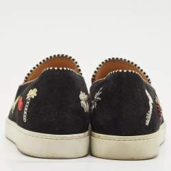 Christian Louboutin Black Suede Pik N Luck Sneakers Size 38