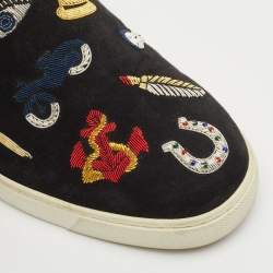 Christian Louboutin Black Suede Pik N Luck Sneakers Size 38