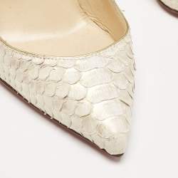 Christian Louboutin Cream Python Leather Pigalle Follies Pumps Size 36