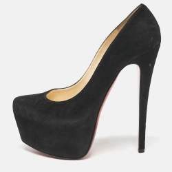 Christian Louboutin Black Suede Daffodile Platform Pumps Size 39