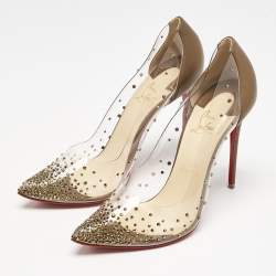 Christian Louboutin Transparent PVC and Leather Degrastrass Pumps Size 40