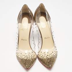 Christian Louboutin Transparent PVC and Leather Degrastrass Pumps Size 40
