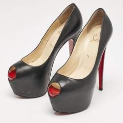 Christian Louboutin Black Leather Highness Pumps Size 39.5