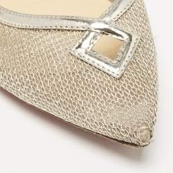 Christian Louboutin Gold Metallic Mesh and Leather Ballet Flats Size 37