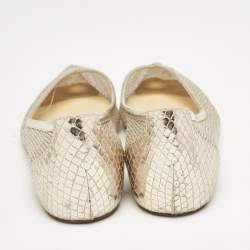 Christian Louboutin Gold Metallic Mesh and Leather Ballet Flats Size 37