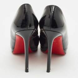 Christian Louboutin Black Patent Leather Pigalle Plato Pointed Toe Pumps Size 38