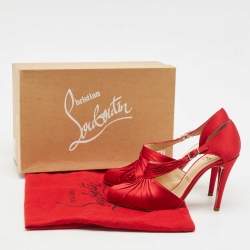 Christian Louboutin Red Satin Drapinight Pumps Size 37.5