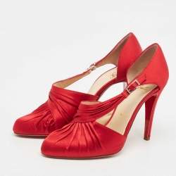 Christian Louboutin Red Satin Drapinight Pumps Size 37.5