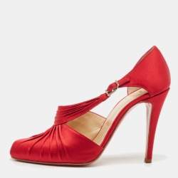 Christian Louboutin Red Satin Drapinight Pumps Size 37.5