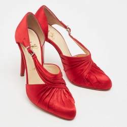 Christian Louboutin Red Satin Drapinight Pumps Size 37.5