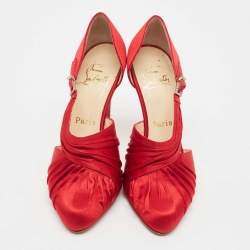 Christian Louboutin Red Satin Drapinight Pumps Size 37.5