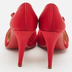 Christian Louboutin Red Satin Drapinight Pumps Size 37.5