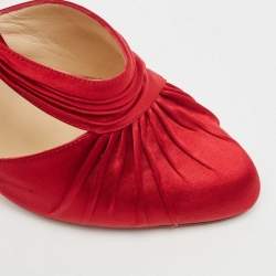 Christian Louboutin Red Satin Drapinight Pumps Size 37.5