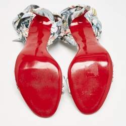 Christian Louboutin Multicolor Printed Satin Du Dessert Sandals Size 39.5