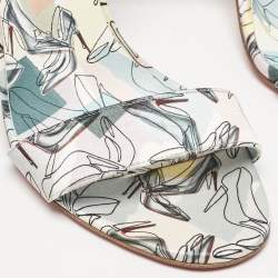 Christian Louboutin Multicolor Printed Satin Du Dessert Sandals Size 39.5