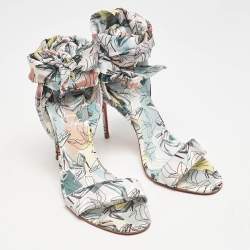 Christian Louboutin Multicolor Printed Satin Du Dessert Sandals Size 39.5