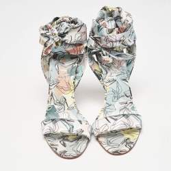 Christian Louboutin Multicolor Printed Satin Du Dessert Sandals Size 39.5