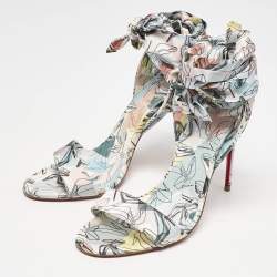 Christian Louboutin Multicolor Printed Satin Du Dessert Sandals Size 39.5