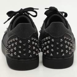 Christian Louboutin Black Glitter Vieira 2 Low Top Sneakers Size 37