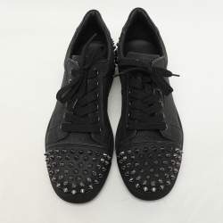 Christian Louboutin Black Glitter Vieira 2 Low Top Sneakers Size 37