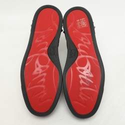 Christian Louboutin Black Glitter Vieira 2 Low Top Sneakers Size 37