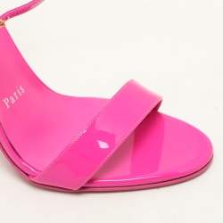 Christian Louboutin Lipgloss Patent Leather Queen Ankle Strap Sandals Size 37