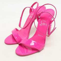 Christian Louboutin Lipgloss Patent Leather Queen Ankle Strap Sandals Size 37