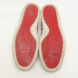 Christian Louboutin Multicolor Patent Leather Spike Trainers Sneakers Size 37