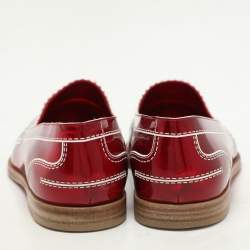 Christian Louboutin Red Patent Leather Mocalaureat Loafers Size 36.5