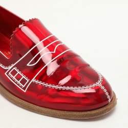 Christian Louboutin Red Patent Leather Mocalaureat Loafers Size 36.5