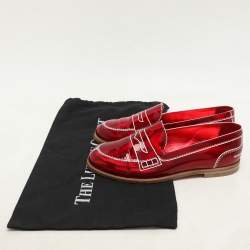 Christian Louboutin Red Patent Leather Mocalaureat Loafers Size 36.5