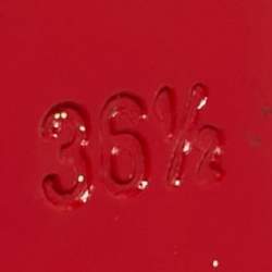 Pre Owned Christian Louboutin Gold Mesh and Patent Leather Follies Resille Pumps Size 36.5