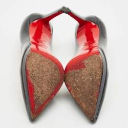 Pre Owned Christian Louboutin Black Patent Leather Pigalle Plato Pumps Size 35.5