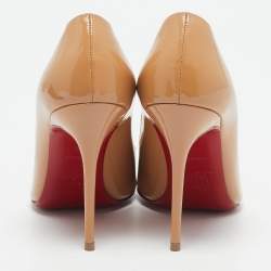 Christian Louboutin Beige Patent Leather Kate Pumps Size 36