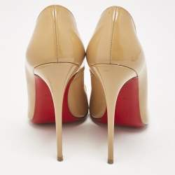 Christian Louboutin Beige Patent Leather So Kate Pumps Size 36