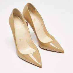 Christian Louboutin Beige Patent Leather So Kate Pumps Size 36