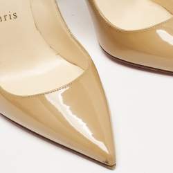 Christian Louboutin Beige Patent Leather So Kate Pumps Size 36