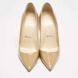 Christian Louboutin Beige Patent Leather So Kate Pumps Size 36