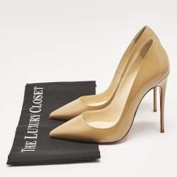 Christian Louboutin Beige Patent Leather So Kate Pumps Size 36